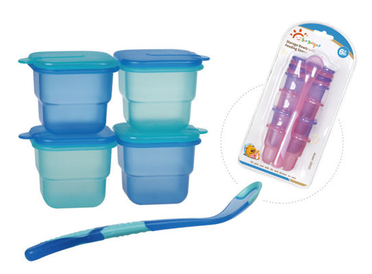 Contenitori di plastica ermetici liberi del congelatore di stoccaggio degli alimenti per bambini di BPA