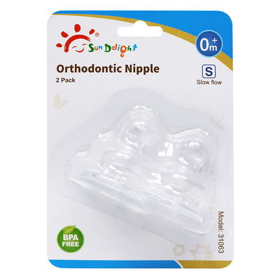Capezzolo ortodontico libero standard del silicone del bambino del collo BPA