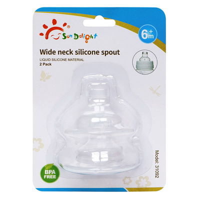 Capezzolo di gomma del silicone del bambino collo veloce di flusso del commestibile dell'ampio