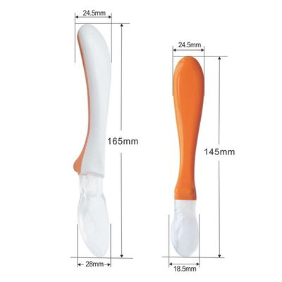 Cucchiaio molle arancio del silicone del bambino del cambiamento pp di colore di punta