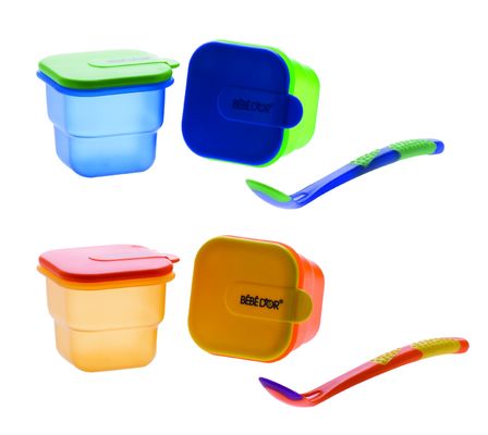 Contenitori di plastica ermetici liberi del congelatore di stoccaggio degli alimenti per bambini di BPA