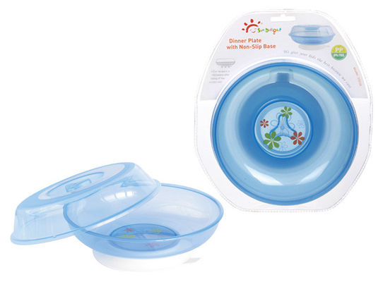 BPA LIBERO con il piatto di plastica del bambino della ventosa e della copertura