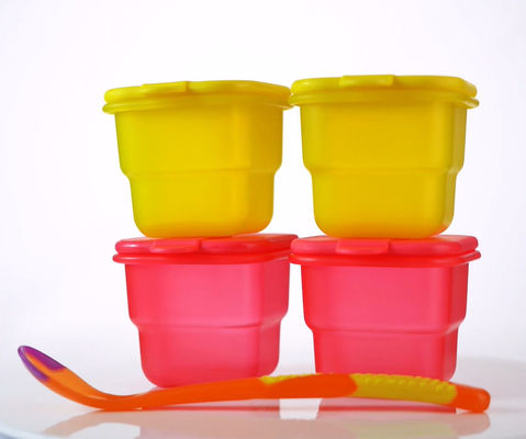 2pcs contenitore di plastica a tenuta stagna per cibo per bambini senza BPA con cucchiaio