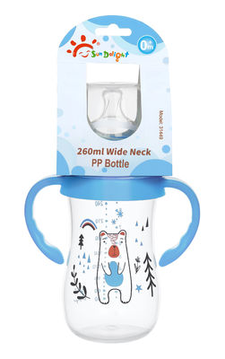 9 oz/ 260 ml Bottiglia di latte per bambini a collo largo in PP
